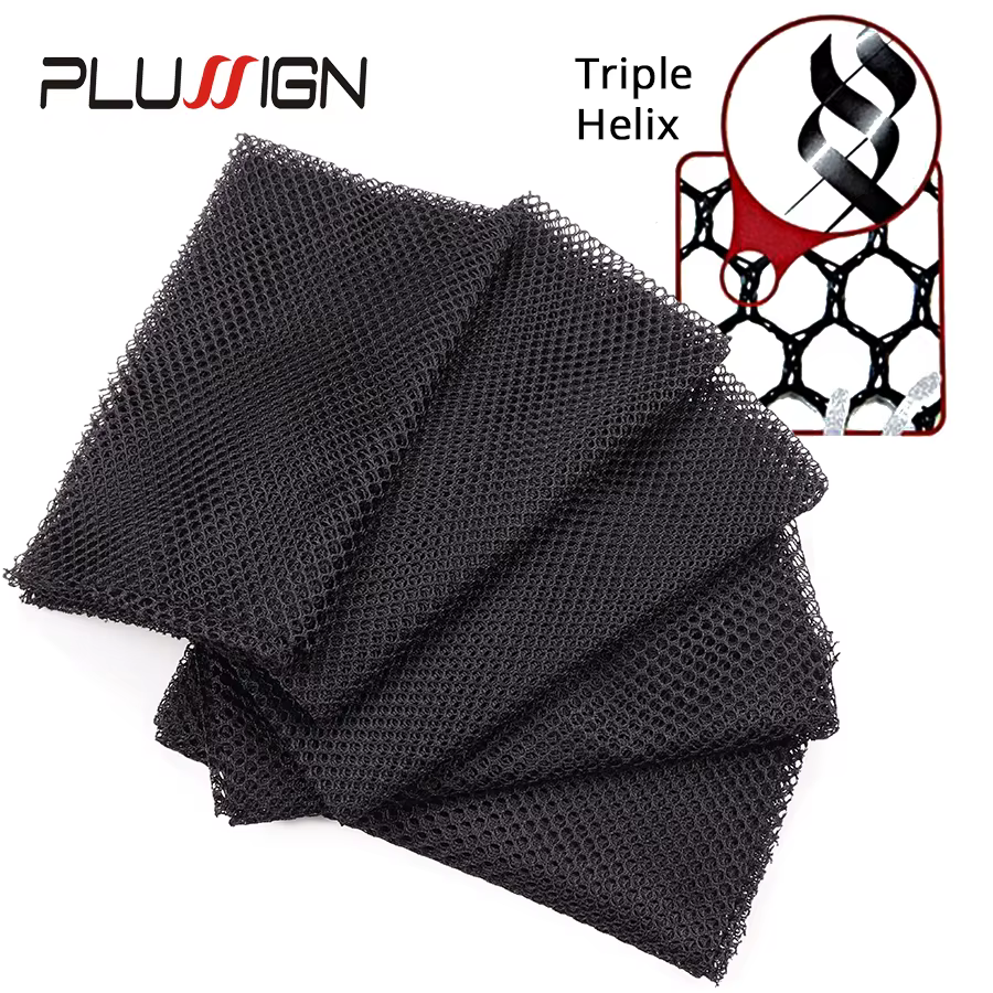 Filet de tissage de cheveux en tissu respirant de taille généreuse, filet noir en Polyester de Style