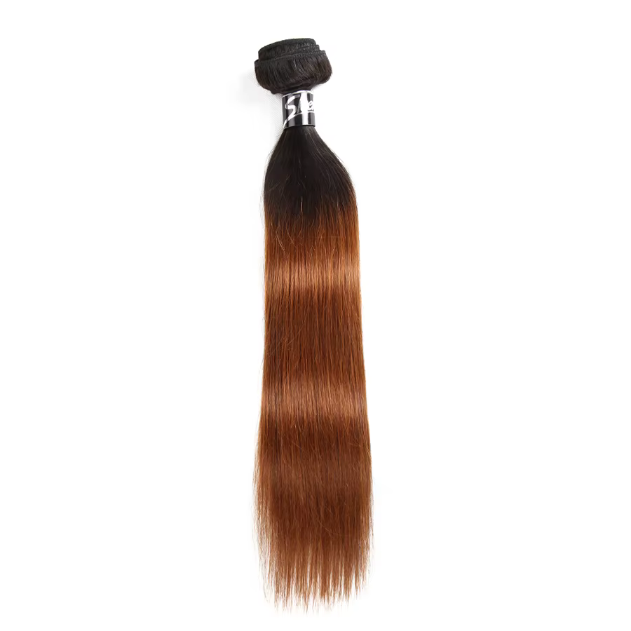 Tissage en Lot Brésilien Naturel Remy Lisse Ombré 1B/30, Extensions de Cheveux de 10 à 30 Pouces, Ri