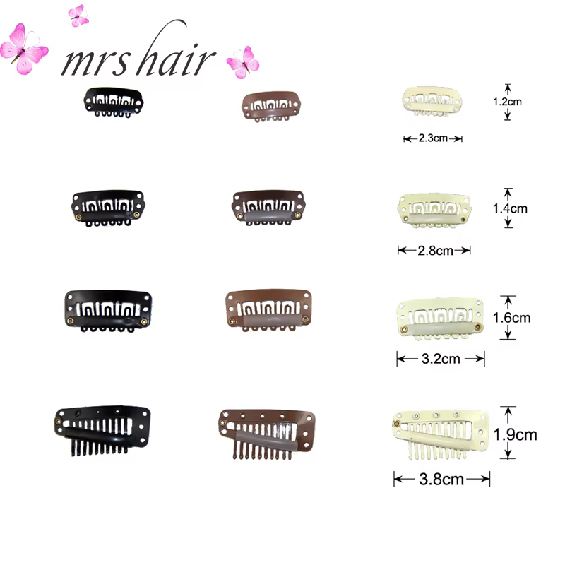 50pcs 2.8cm Extensions de cheveux pince pinces à cheveux pour cheveux Snap Clips avec Silicone dos p