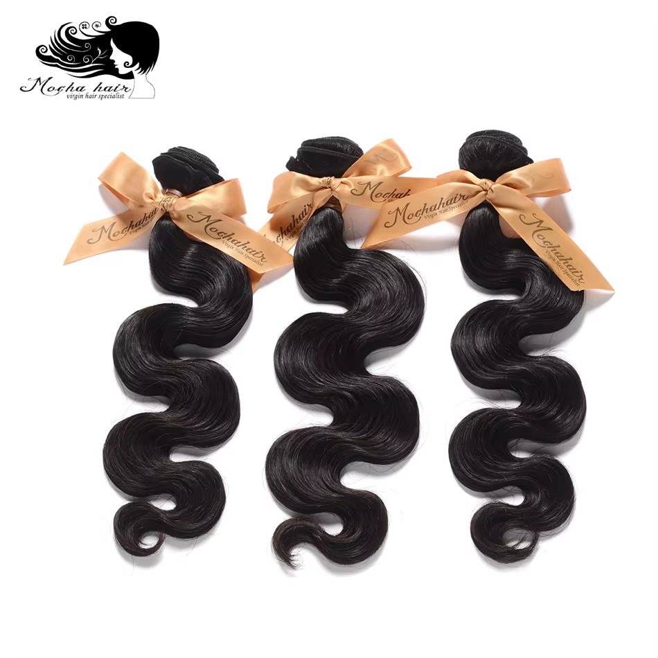 MOCHA Hair10A cheveux vierges brésiliens vague de corps 3 Bundles16 "-26" 100% Extension de cheveux 