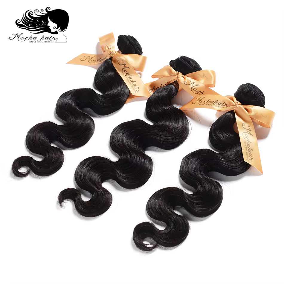 MOCHA Hair10A cheveux vierges brésiliens vague de corps 3 Bundles16 "-26" 100% Extension de cheveux