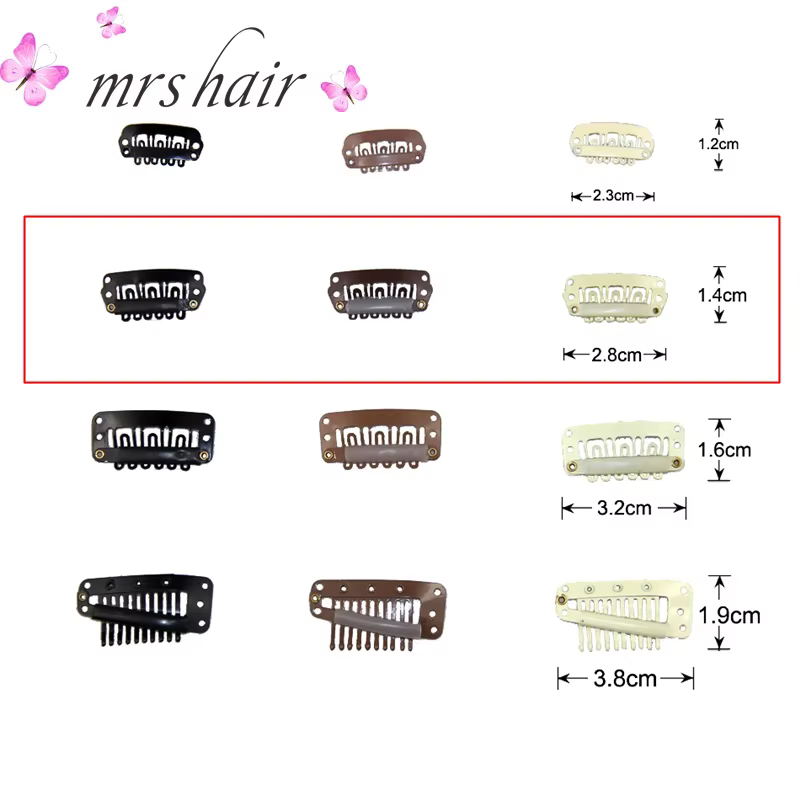 50pcs 2.8cm Extensions de cheveux pince pinces à cheveux pour cheveux Snap Clips avec Silicone dos p