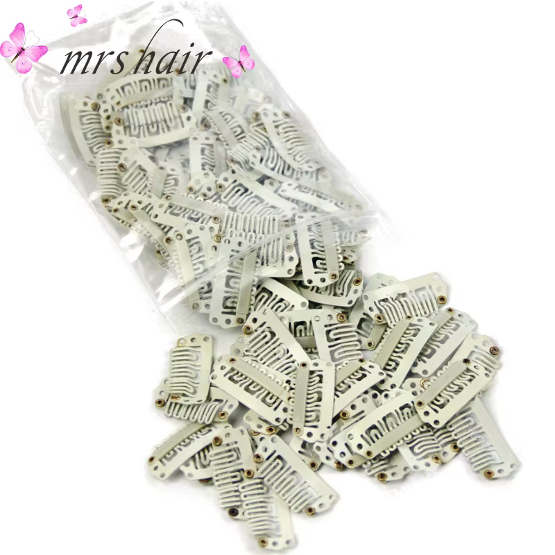 50pcs 2.8cm Extensions de cheveux pince pinces à cheveux pour cheveux Snap Clips avec Silicone dos p
