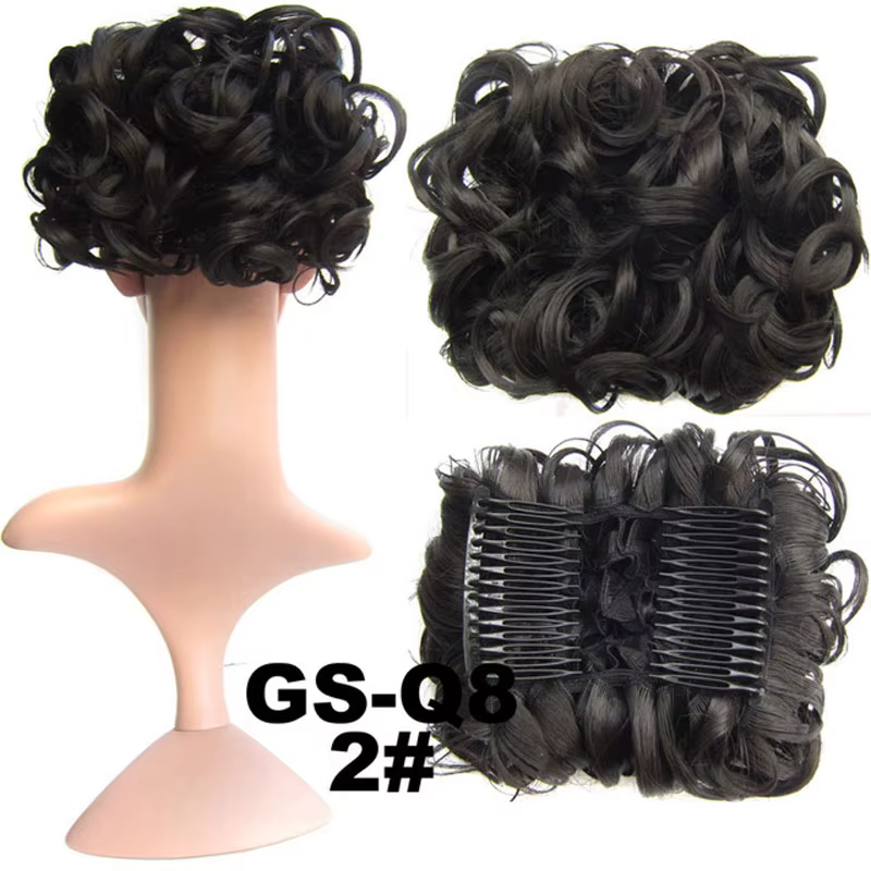 Jeedou synthétique Updos cheveux bouclés Chignon pince sur cheveux Chignon Pad Style rétro femmes po