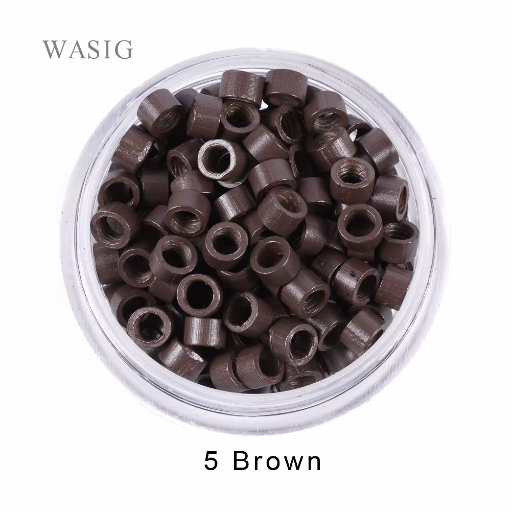 1000 pièces 4.0mm Extension de cheveux Microringe Micro maillons anneaux perles liens avec vis filet