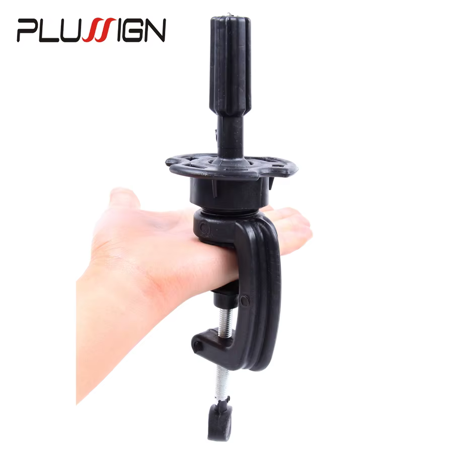 Modèle réglable Mannequin formation tête perruque support support bureau Table pince couleur noire 1