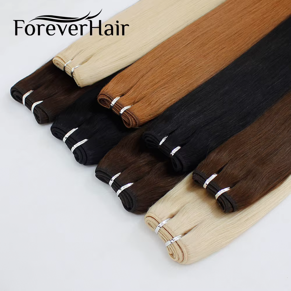 FOREVER HAIR 100 g/pièce 16 "18" 20 "réel tissage de cheveux humains Remy Extensions de cheveux raid
