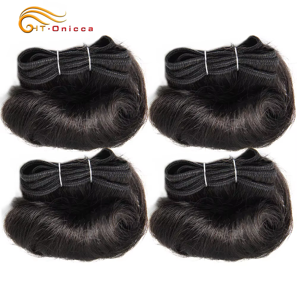 Tissage en lot brésilien Remy 100% naturel bouclé, Extension de cheveux Afro 1B 30, bordeaux, 5 5 6 