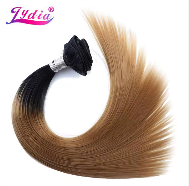 Blice-Bundles d'extensions de cheveux synthétiques pour femmes, tissage de trame de couleur ombrée,