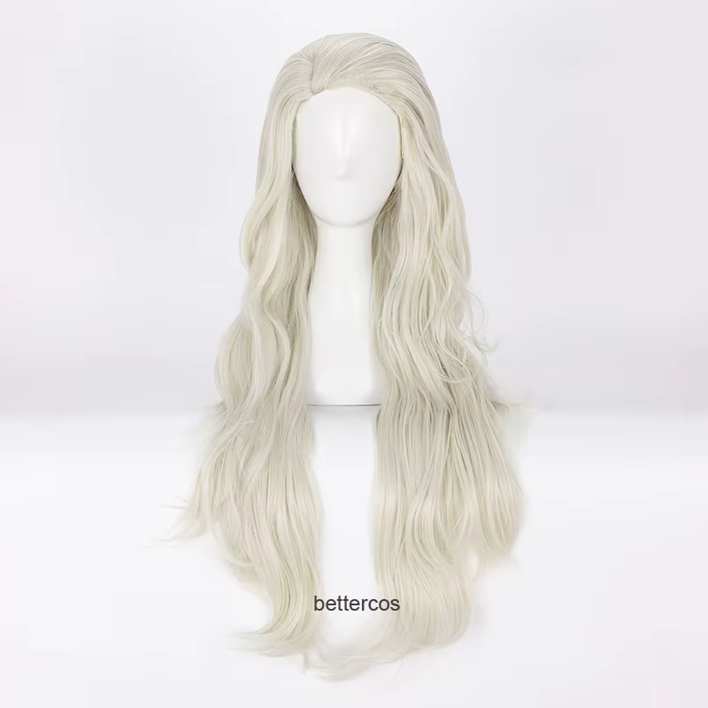 Perruques de cosplay princesse Elsa, cheveux synthétiques longs bouclés dorés légers, bonnet de perr