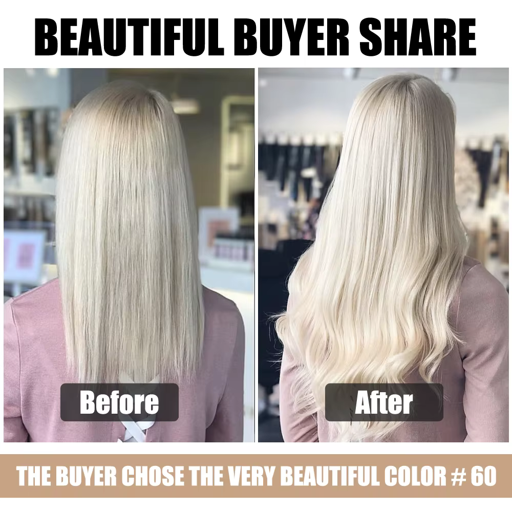 Fée Remy cheveux réel européen droit cheveux humains armure faisceaux 16-24 pouces platine blond Rem