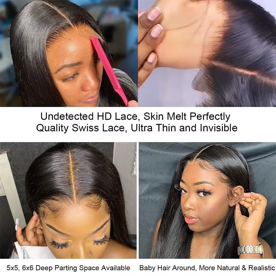 5x 5/6x 6/13x 4/13x6 32 pouces vague de corps paquets de cheveux humains avec HD dentelle frontale b