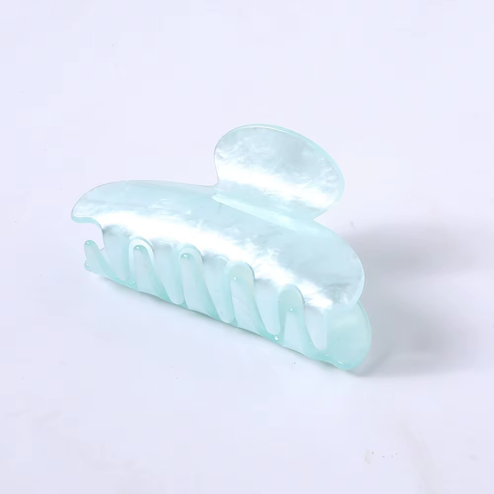 Pince à Cheveux en Acrylique à Rayures Marbrées pour Femme, Crabe, Griffes, Outil de Lavage, Accesso