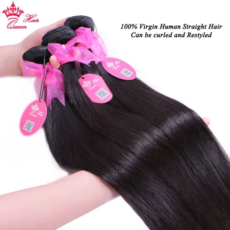 Raw Hair Straight Bundles With HD Lace Closure 5x5 4x4 100% Human Hair Transparent Lace Queen Hair O