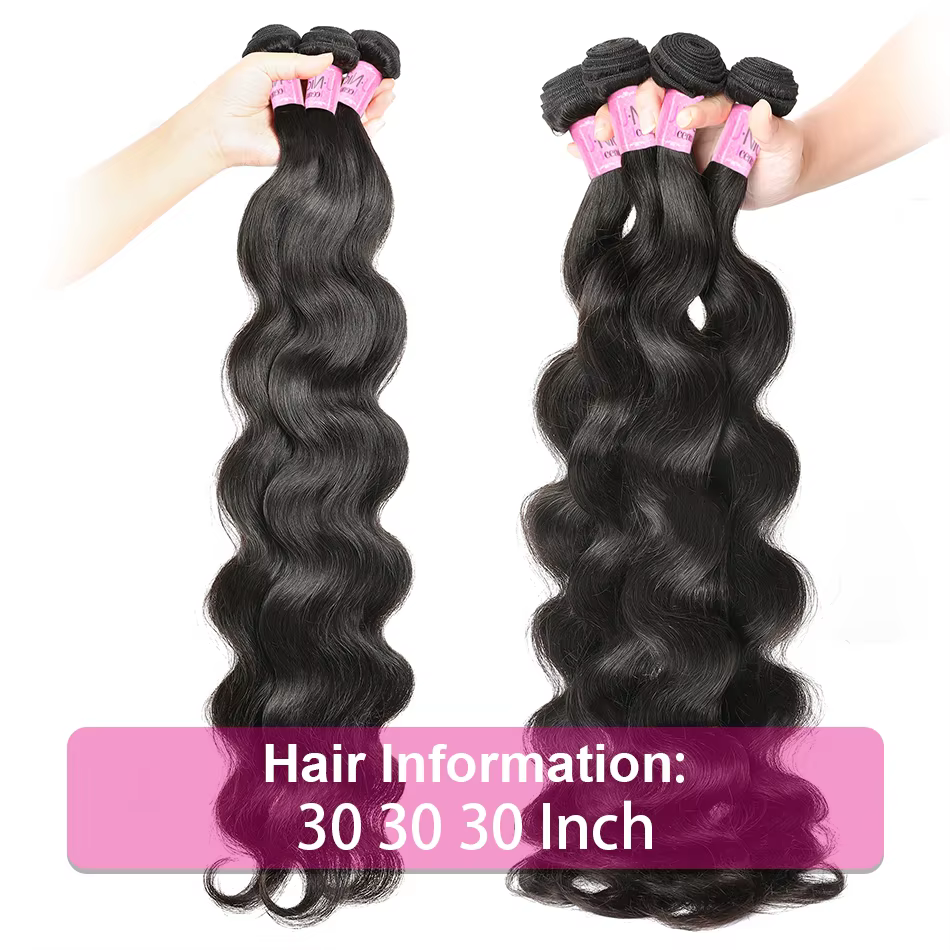 Tissage en lot péruvien 100% naturel Body Wave-UNice Hair, cheveux vierges, extension capillaire, 30
