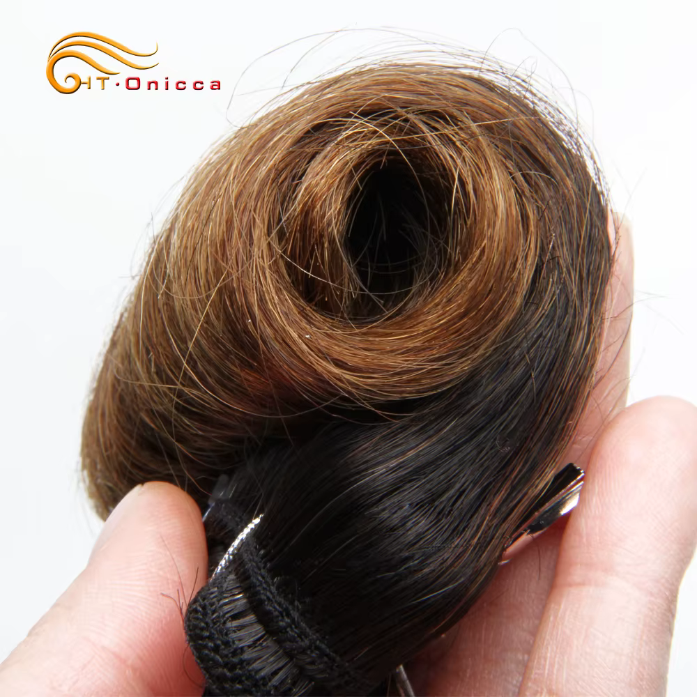 Tissage en lot brésilien Remy naturel Double bande, cheveux bouclés, couleur 1B 27 30 99J, 5 5 6 7 p