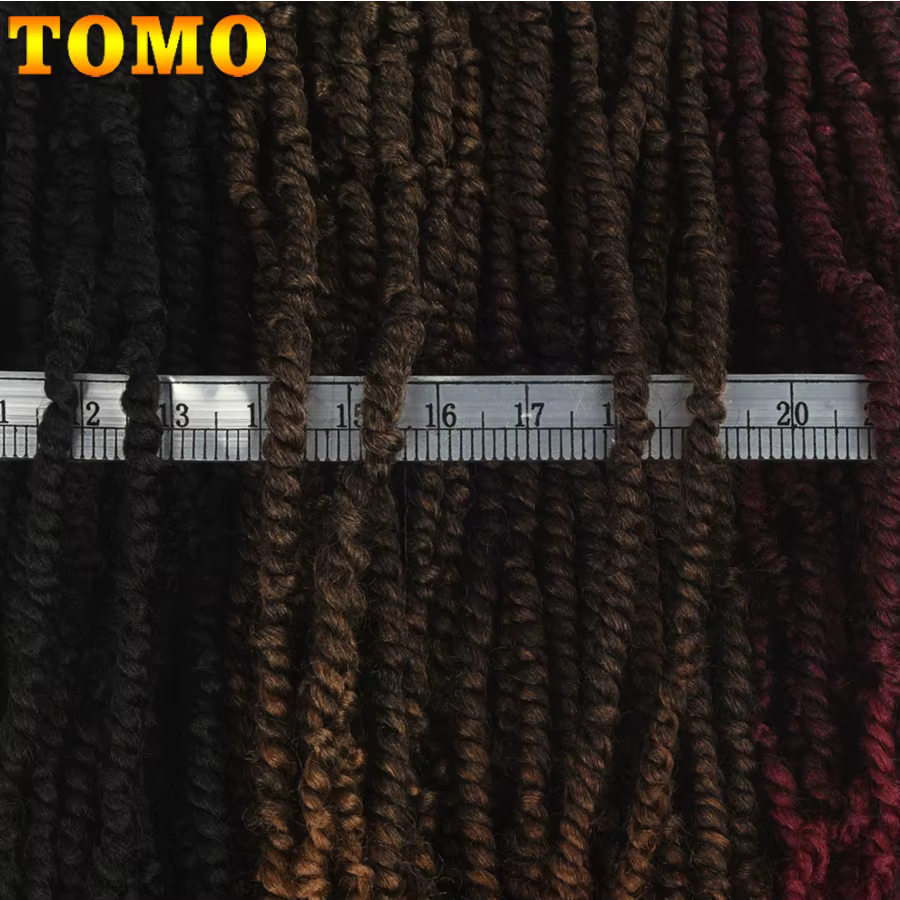 TOMO Passion torsion Crochet cheveux 12 18 24 "pré-bouclé synthétique Crochet tresses Extensions de