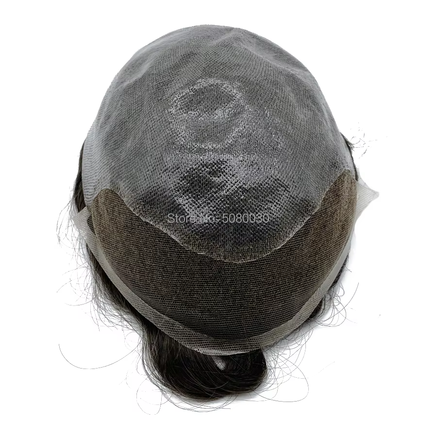 Swiss Lace hommes toupet dentelle avant hommes perruque système de remplacement cheveux humains post