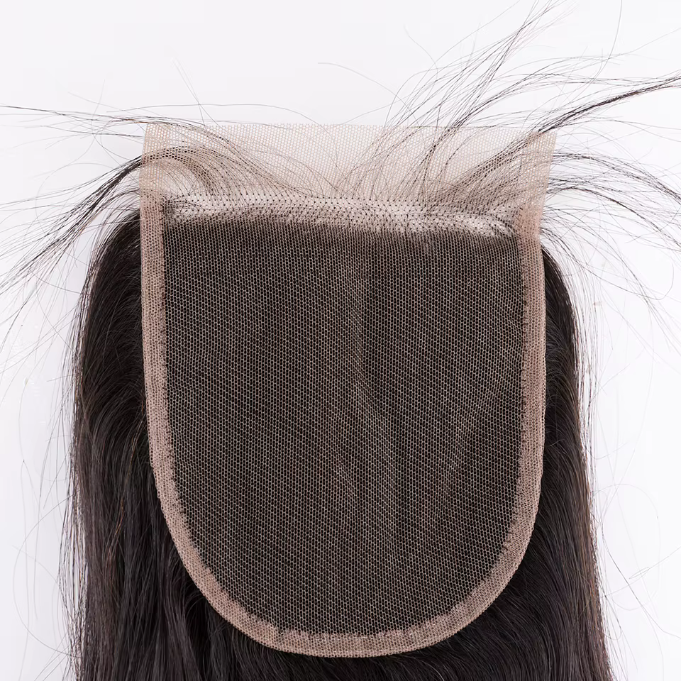 MOCHA Hair – mèches brésiliennes 100% naturelles, cheveux vierges, lisses, 10A, avec Lace Closure 4*
