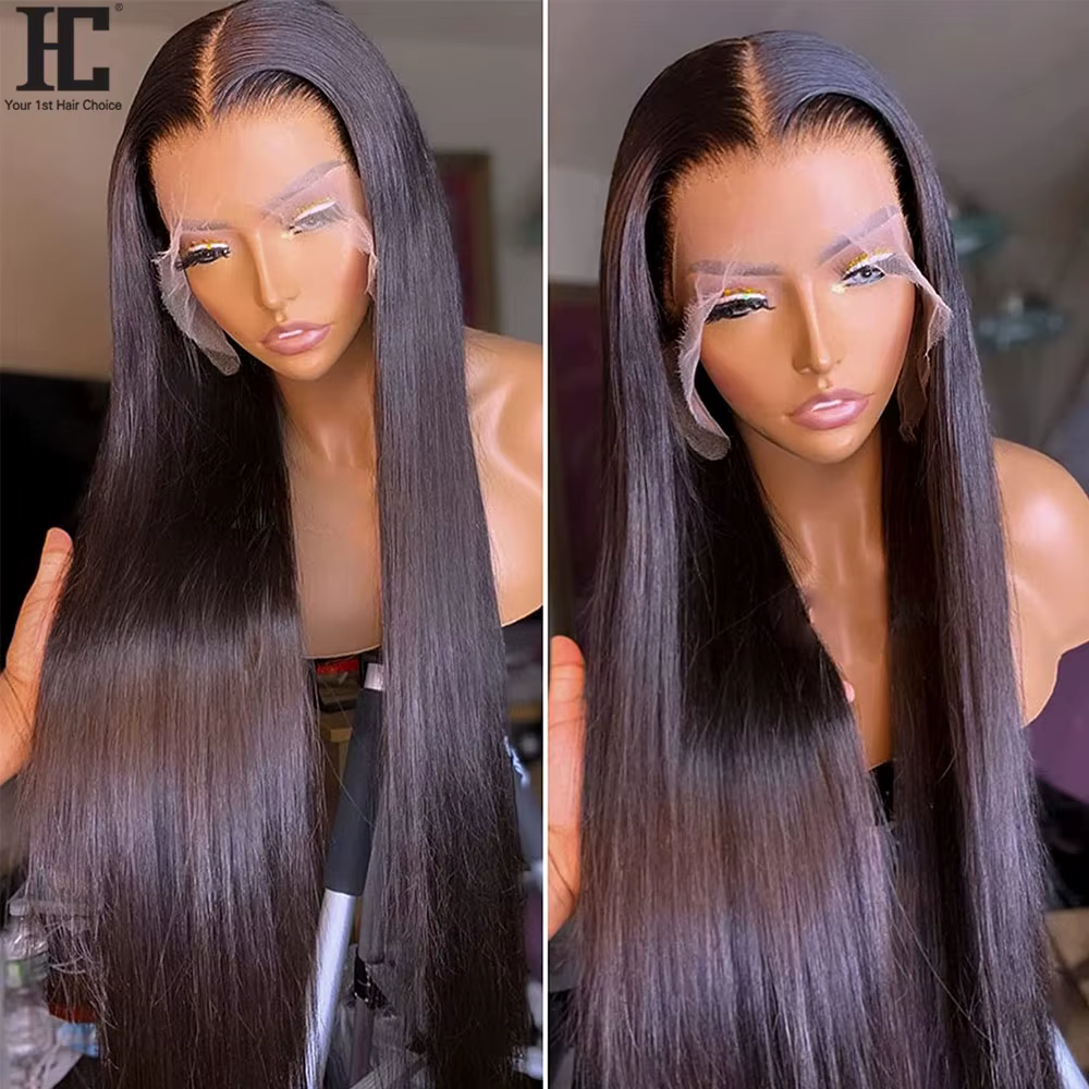 Perruque Lace Frmeds Wig Remy naturelle lisse, 13x6, pre-plucked, pour femmes