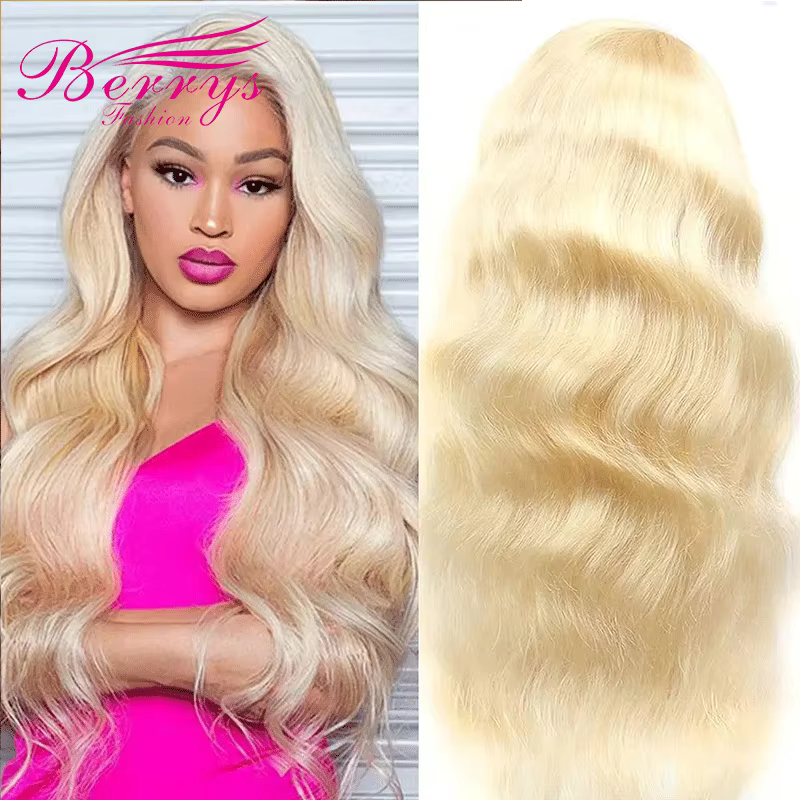 BERRILE − Perruque brésilienne naturelle, avec bonnet en dentelle transparente, cheveux vierges, blo