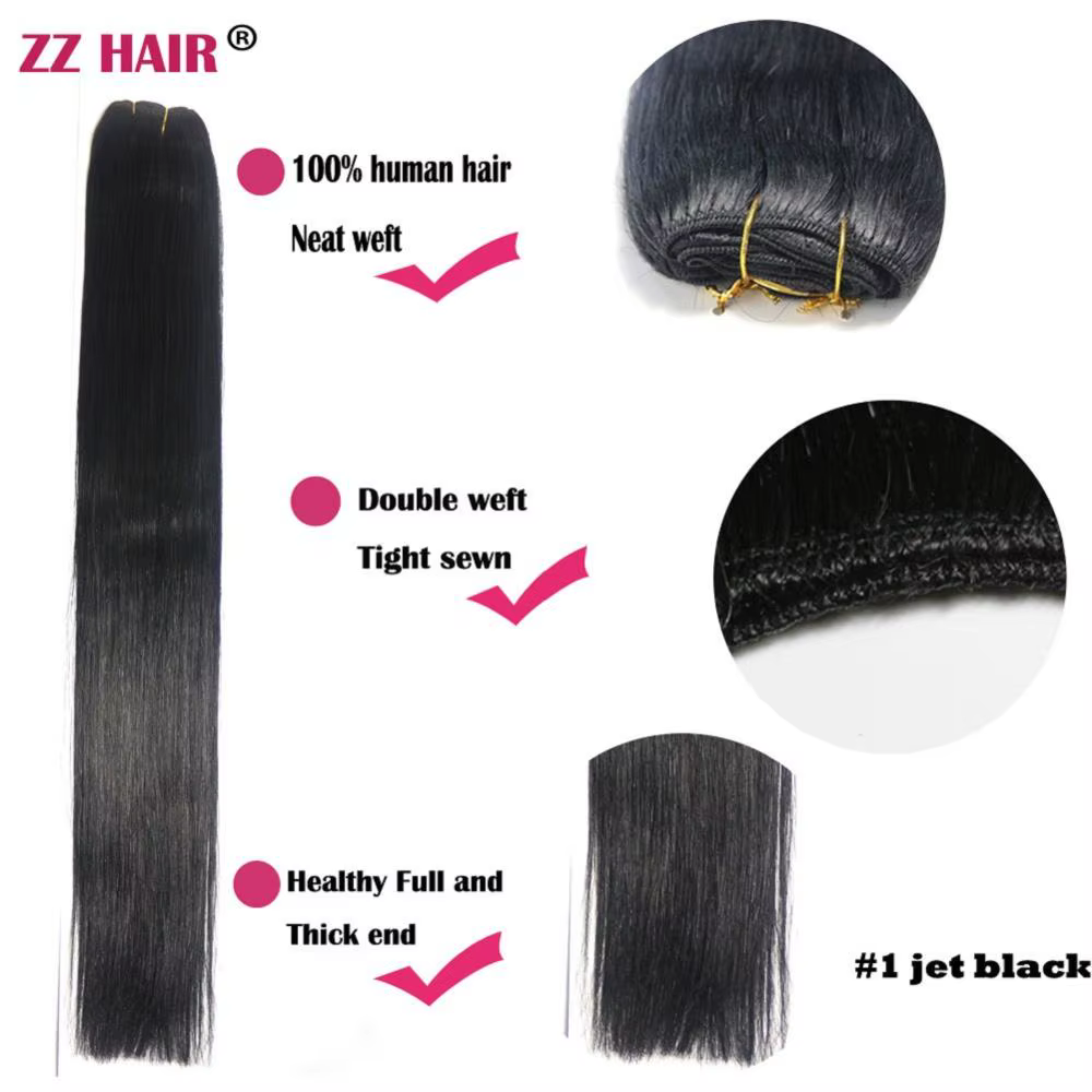 ZZHAIR 100% Extensions de cheveux humains 16 "-24" tissage de trame de cheveux Remy fait à la Machin