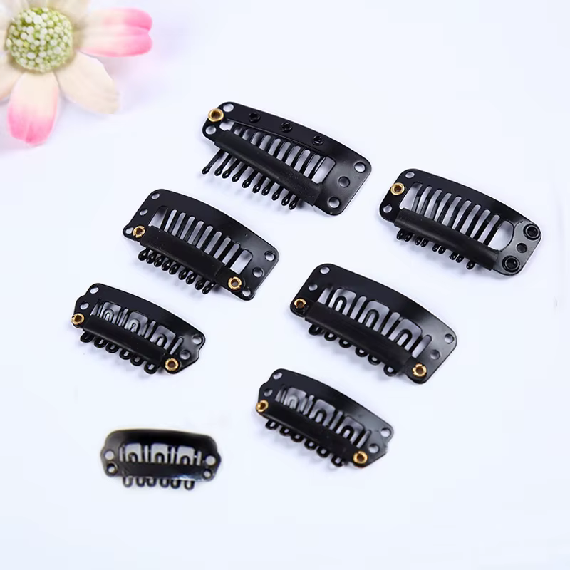 50pcs 2.3cm-3.6cm couleur marron noir perruque Clips Snap Clip pour Extension de cheveux perruque tr