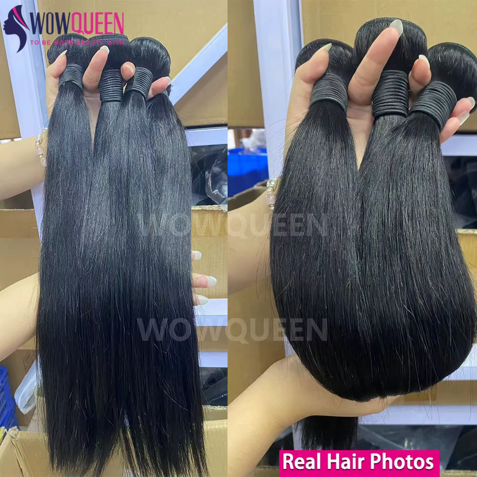 Paquets droits de cheveux humains avec fermeture 2x6 4x4 Extensions de cheveux brésiliens bruts armu