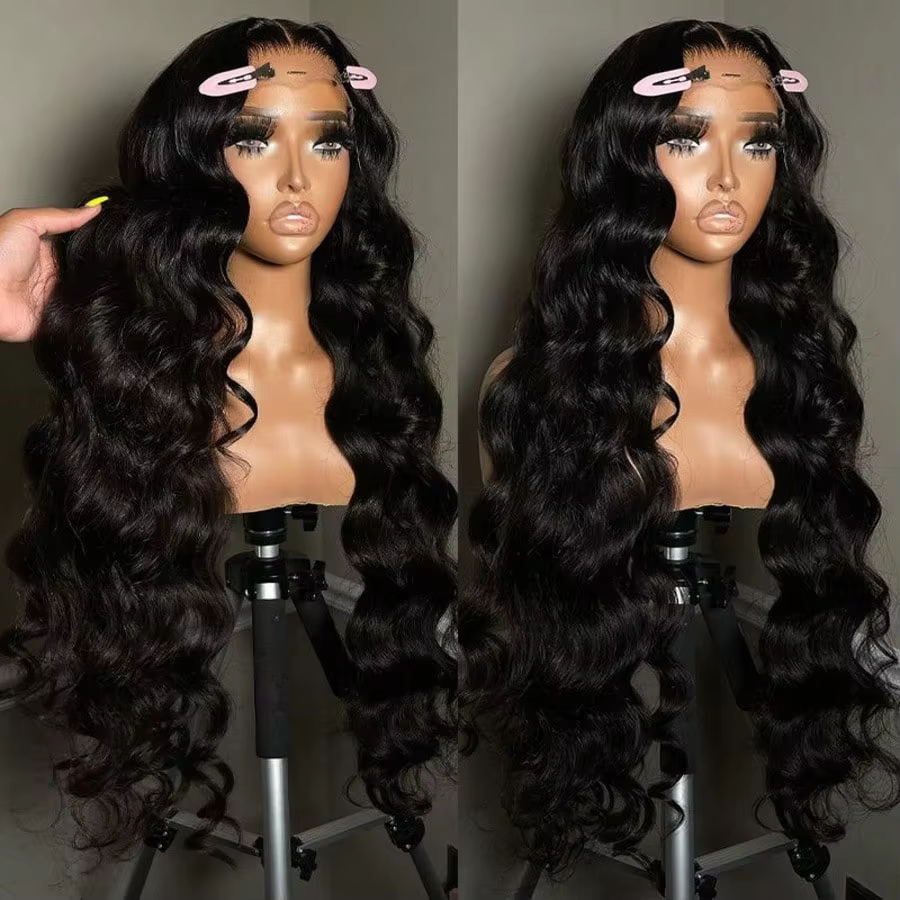 Perruques Bling Hair en cheveux humains, densité 180, ondulées, avec frontal en dentelle 13x6 et 13x