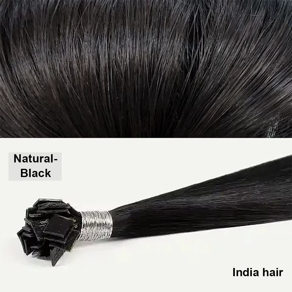 Extension de cheveux humains raides par ktFlat Tip, KerBrian Capsules, 0.8g Strand, Natural Hair, 50