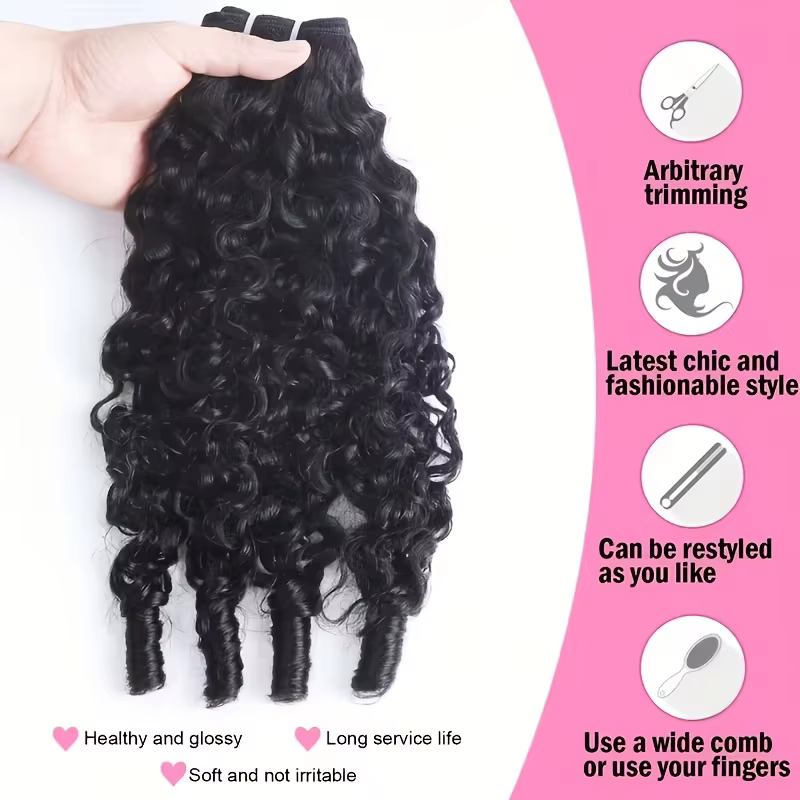Extensions de Cheveux Humains Bouclés Birmans 100% Naturels, Qualité Cheveux Humains, Ondulations Pr