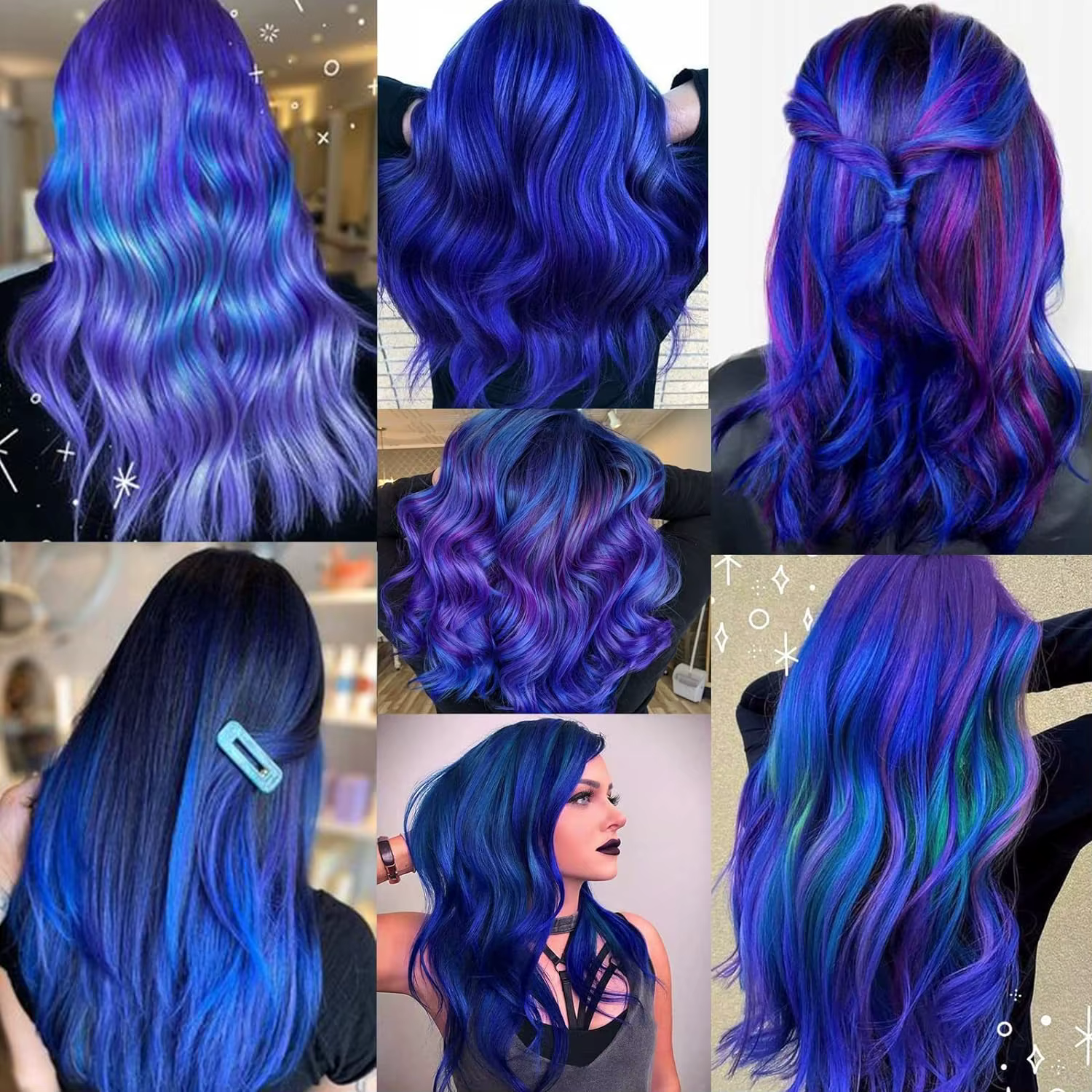 Extensions de cheveux synthétiques lisses multicolores, 10 pièces, reflets de fête, Clip en cadeau d
