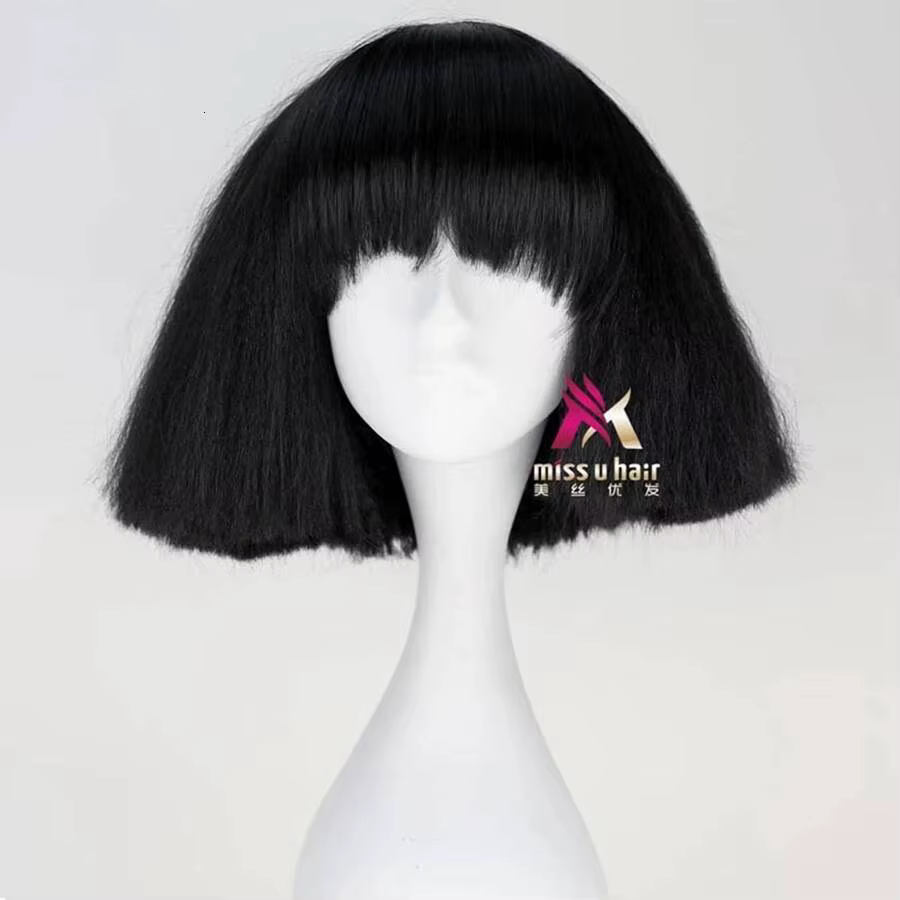 Perruque synthétique noire Lady Gaga, cheveux blonds et blancs, perruque de Cosplay pour Costume de