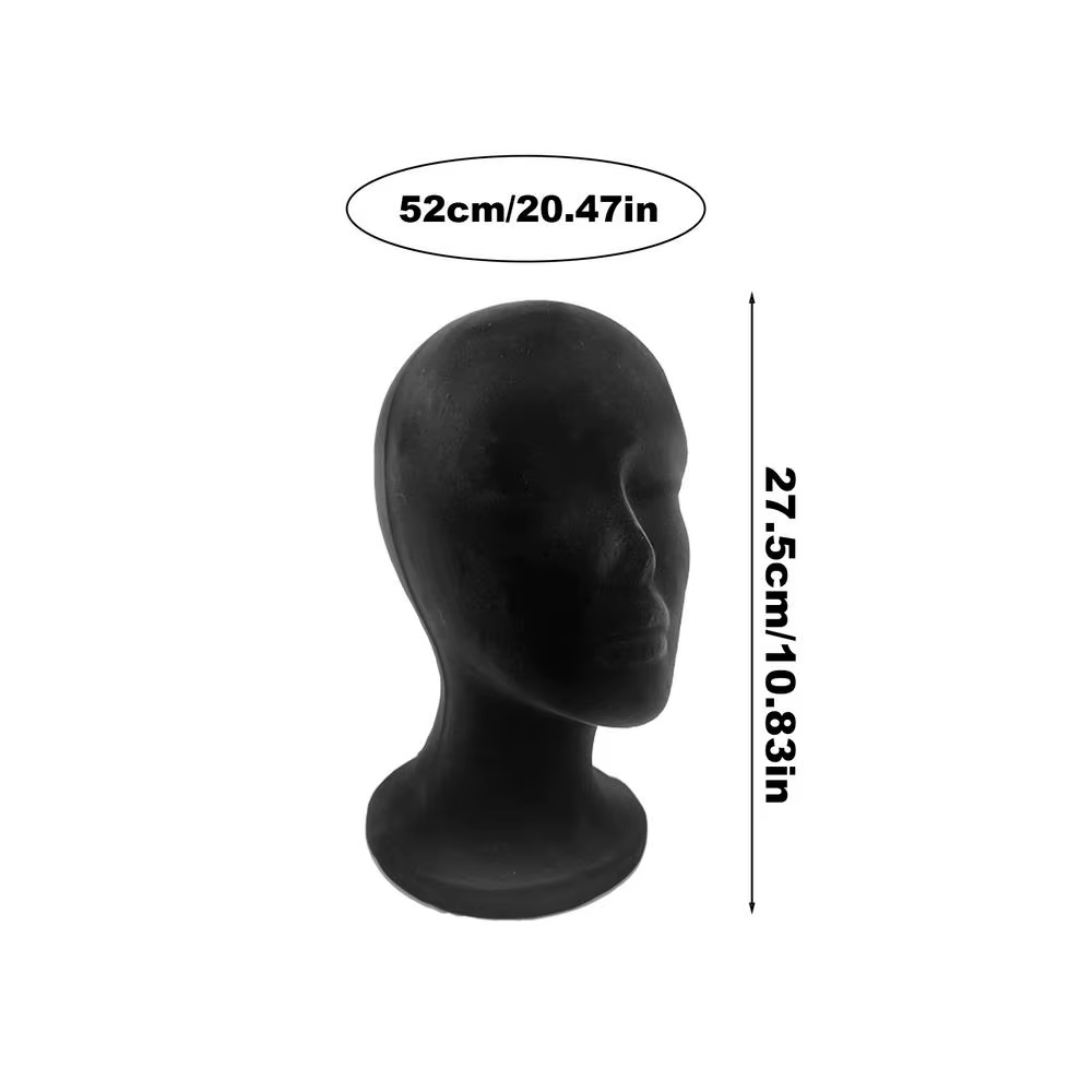 Tête de Mannequin en mousse de velours noir, présentoir de perruque, cosmétologie, présentoir de bea
