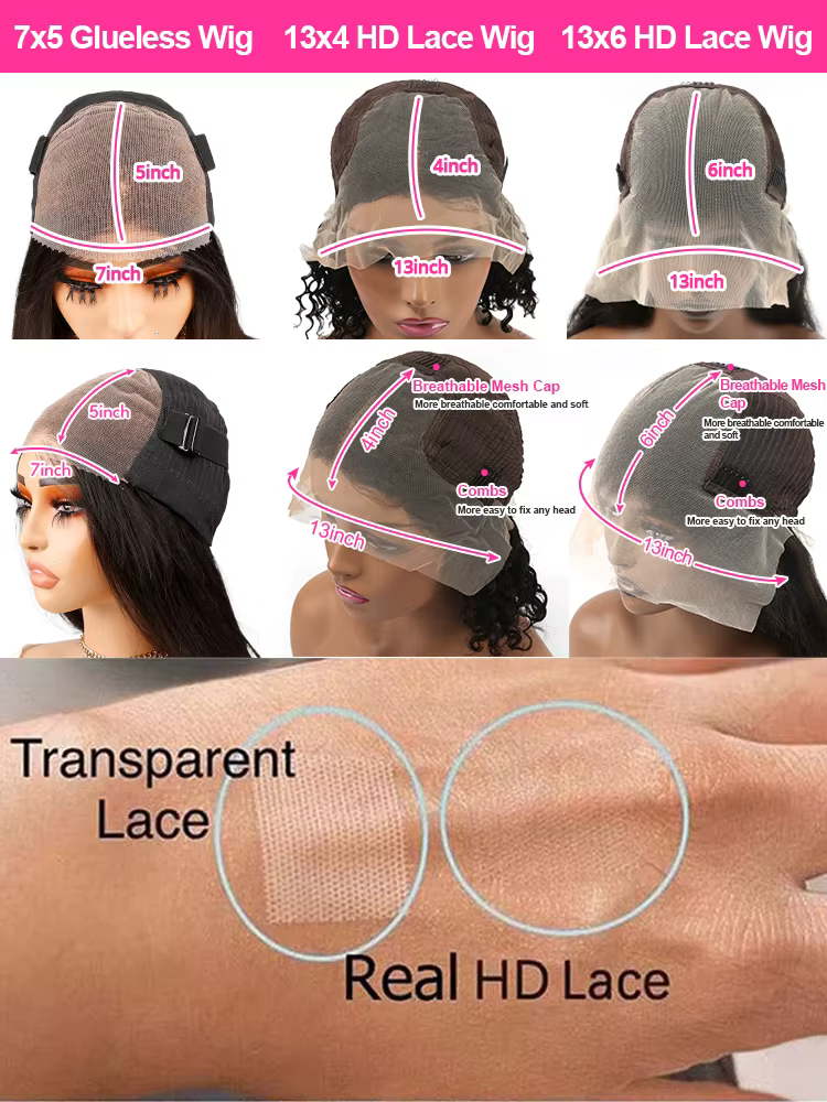 250% Perruque Raw Hair Sans Colle Perruque 13x6 Transparent Lace Cheveux Humain Naturel 100% 13x4 13