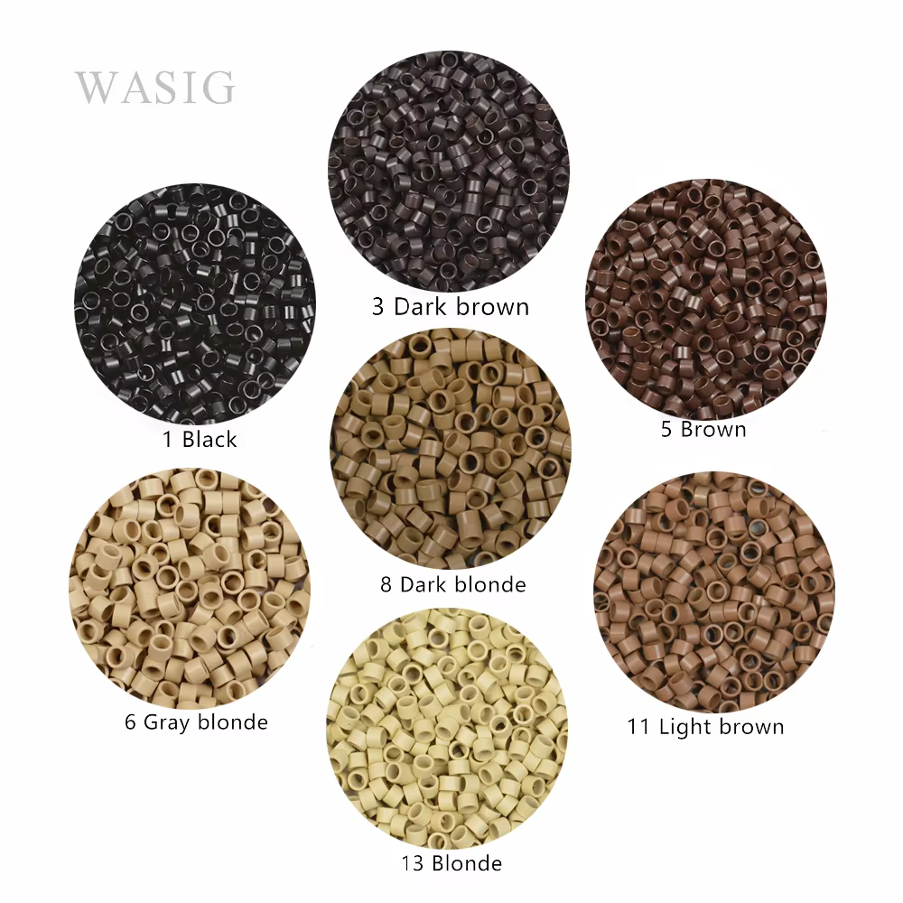 1000 pièces 4.0X2.8X2.8mm Micro anneaux/liens/perles pour Extension de cheveux tissage uni sans sili