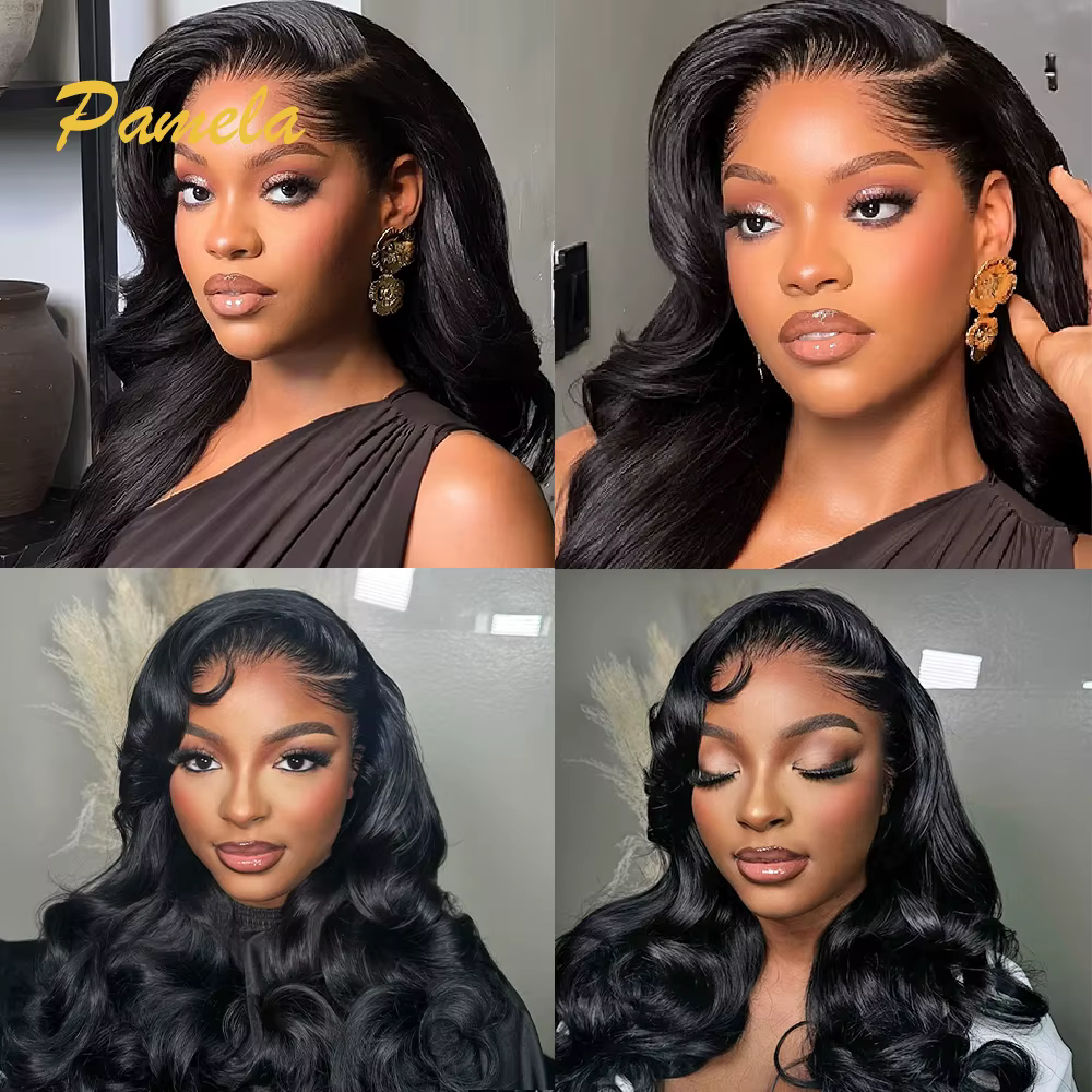 Perruque Lagos Hairline 13x4 Invisible Lace Frontal, Densité 250, Cheveux Humains Ondulés Profonds,