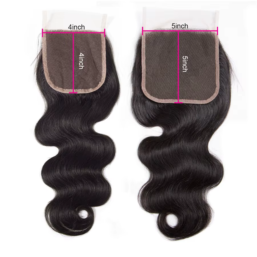 Extensions de cheveux naturels brésiliens ondulés avec closure, tissage de cheveux humains non trait
