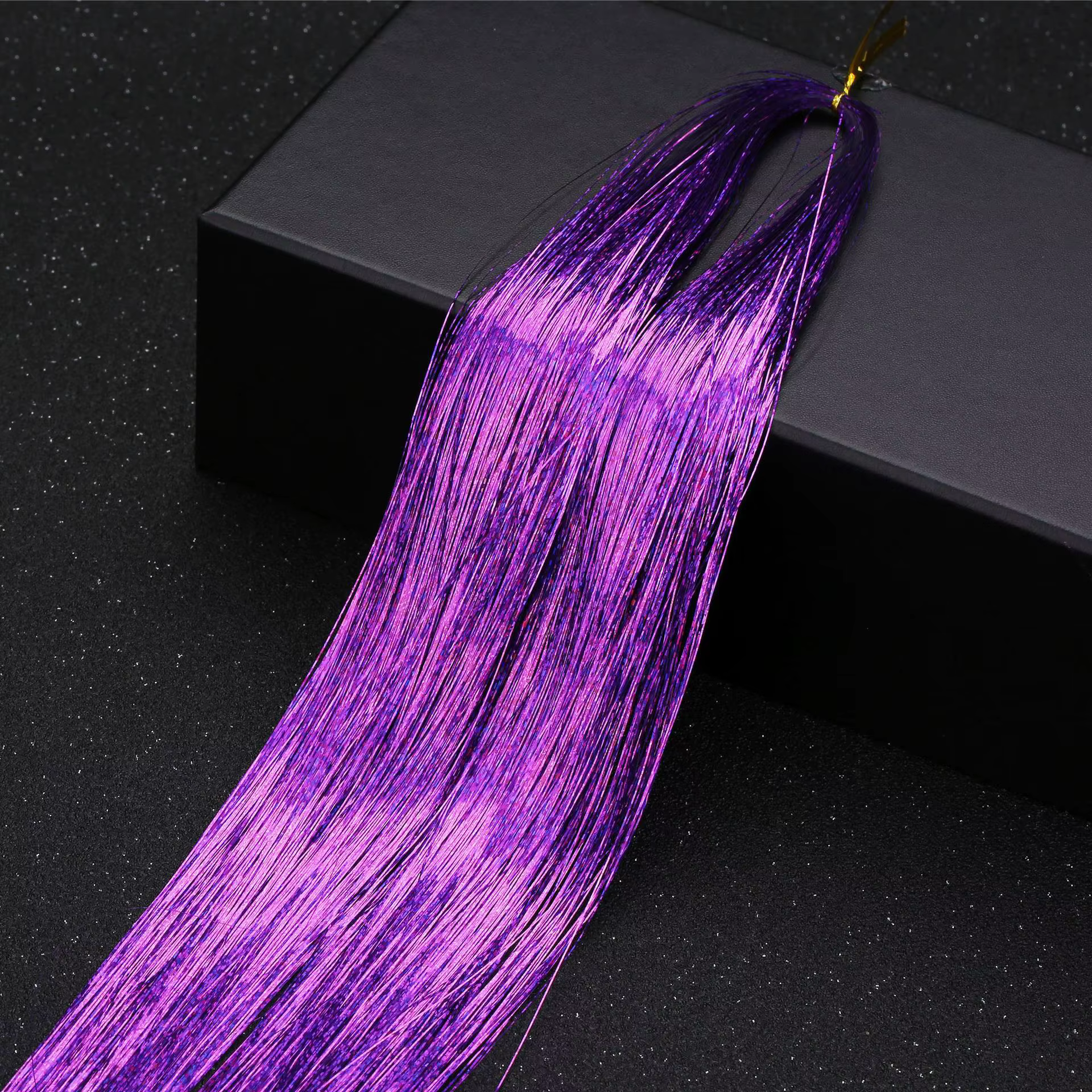 Extensions de cheveux synthétiques scintillantes 93/120 cm, mèches arc-en-ciel, accessoires pour che