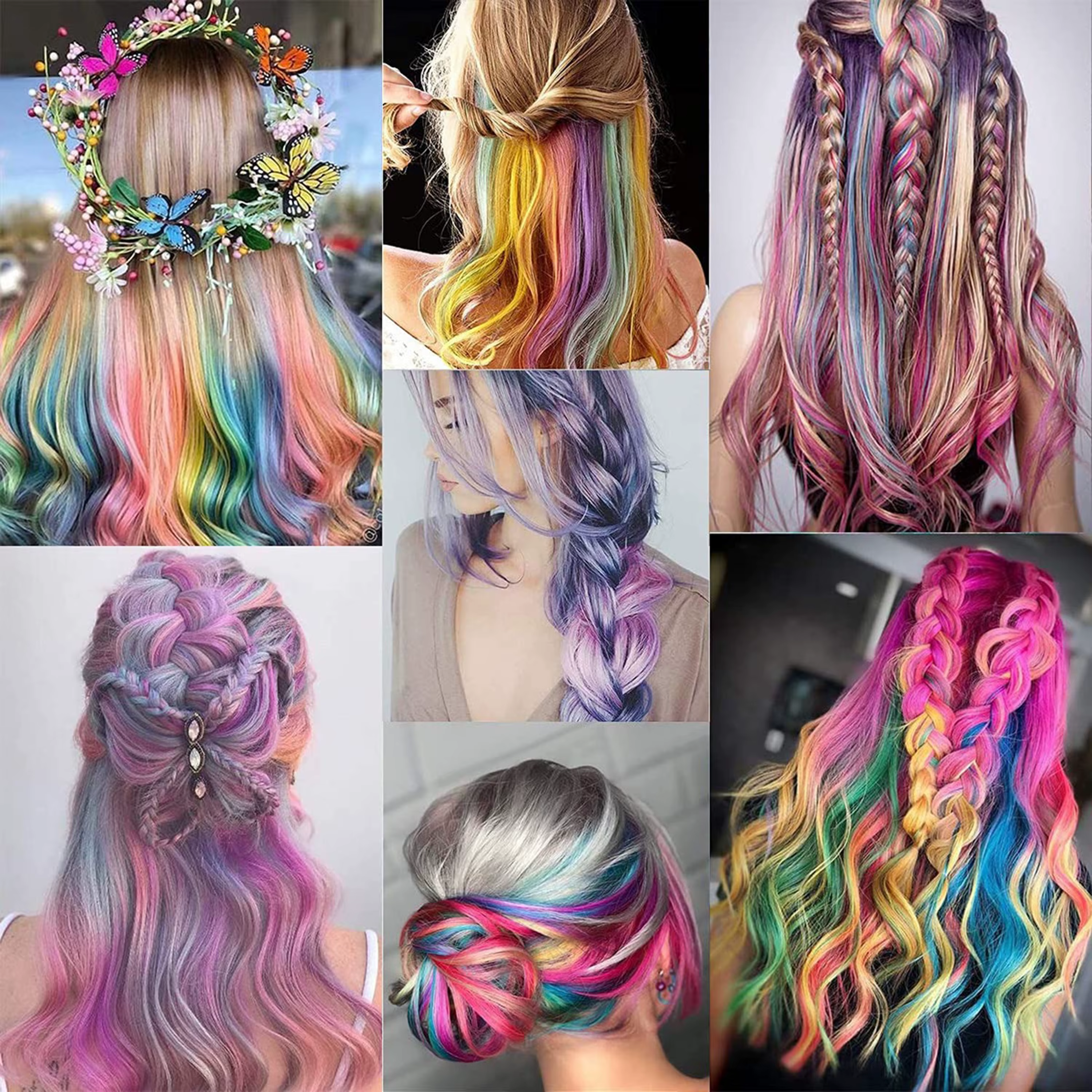 VEYDA Extensions de cheveux colorées à clipser pour filles, 22 pouces, couleurs Omber, cheveux raide