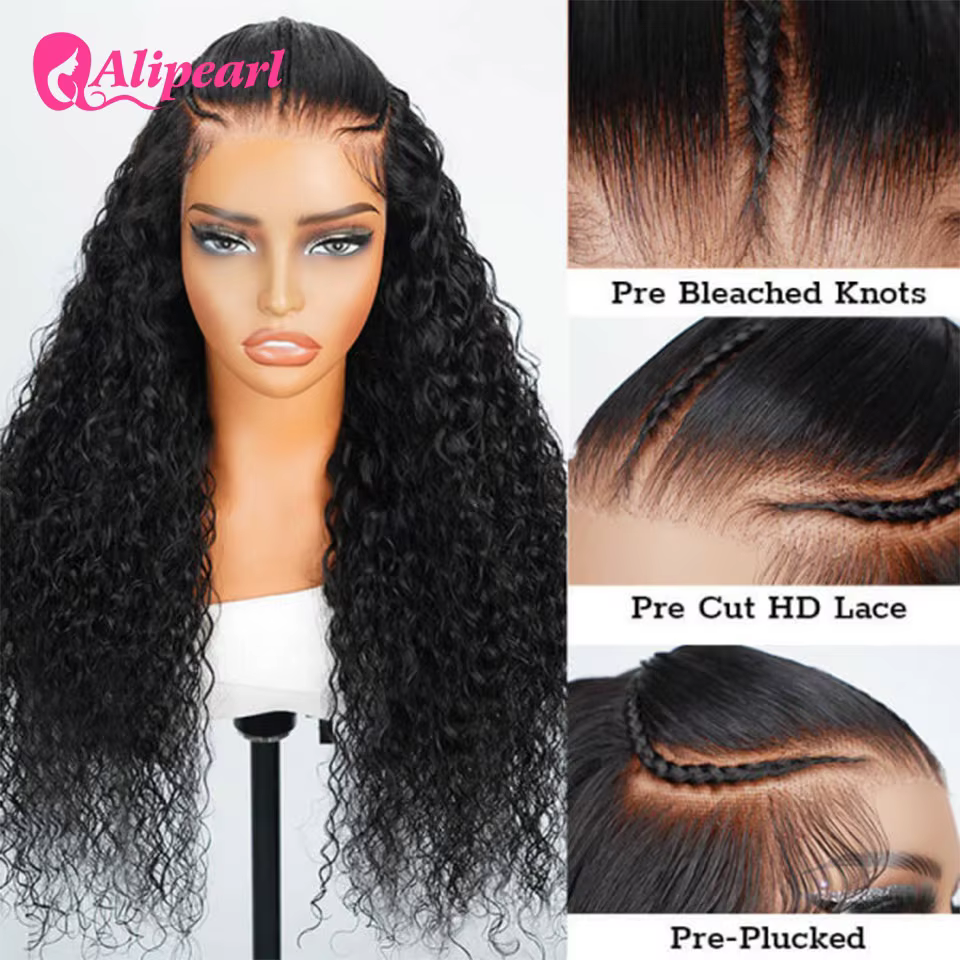Alipearl-Perruque Lace Front Wig ondulée pré-découpée, cheveux de bébé pré-tressés, 13x4, pre-Wiltsh