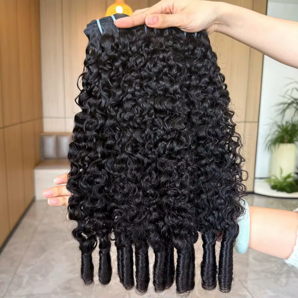 12A Extensions de cheveux bouclés birmans, mèches de cheveux humains vierges bruts non traités, tiss