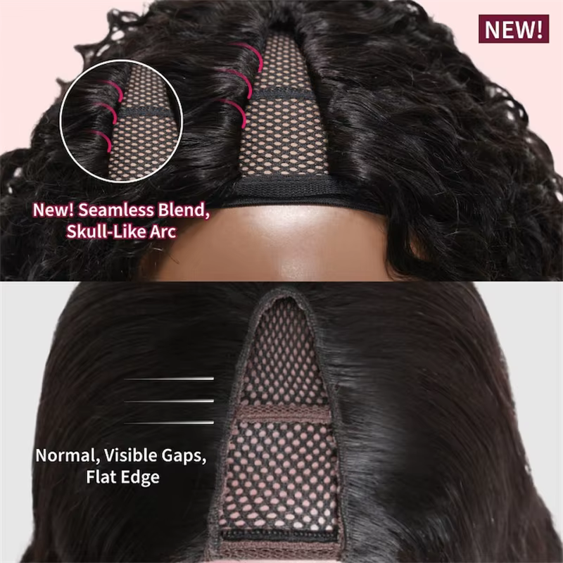 Beautyforever EasiContour ™ Yaki droite V partie perruque cheveux humains élastique cordon Yaki V