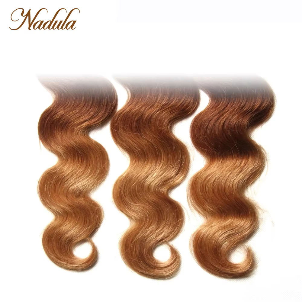 Tissage en lot Body Wave brésilien naturel Remy ombré-Nadula Hair, 1B-4-27, mèches de cheveux