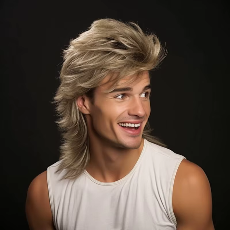 HAIRJOY – perruques synthétiques mulet pour hommes, perruques synthétiques de fête costumée des anné