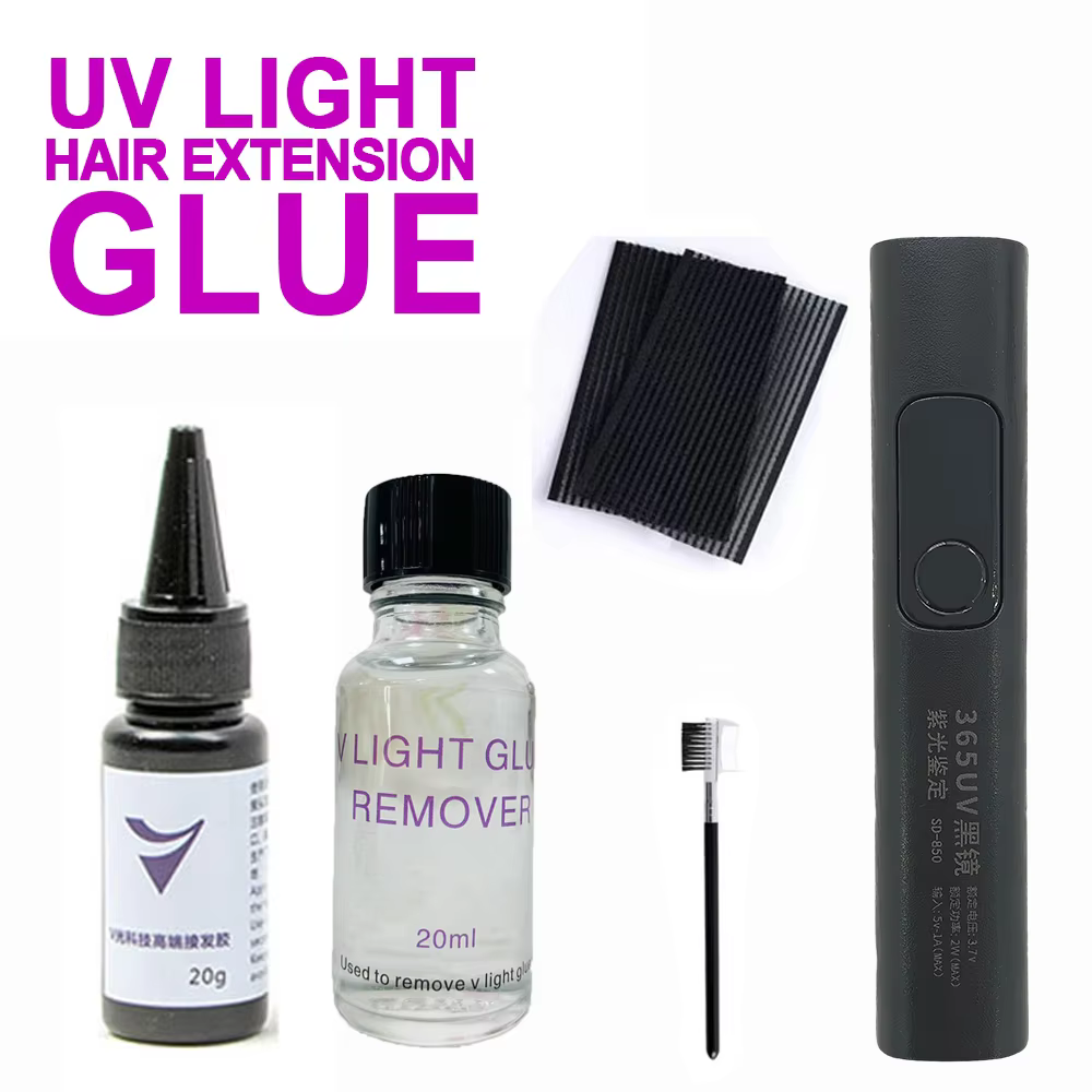 V-light Kit d'extension de cheveux technologie pièce de perruque vrais cheveux outil de greffage rap