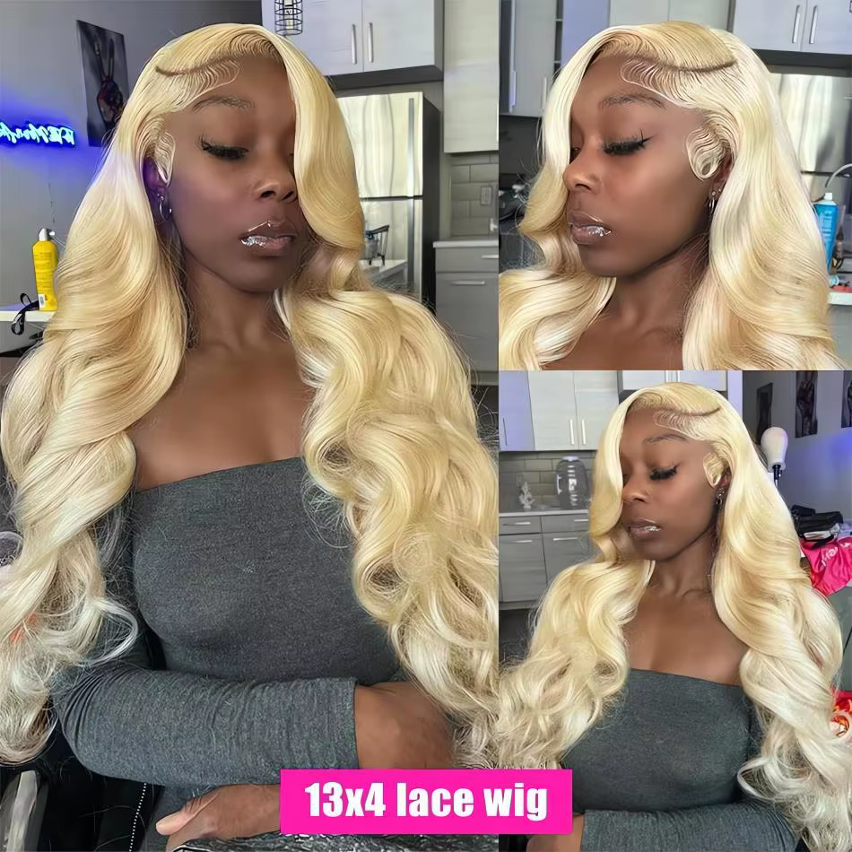 Perruques de cheveux humains 13x6 Blonde 613 Body Wave 13x4 HD Lace Frontal, 30 36 pouces, couleur m