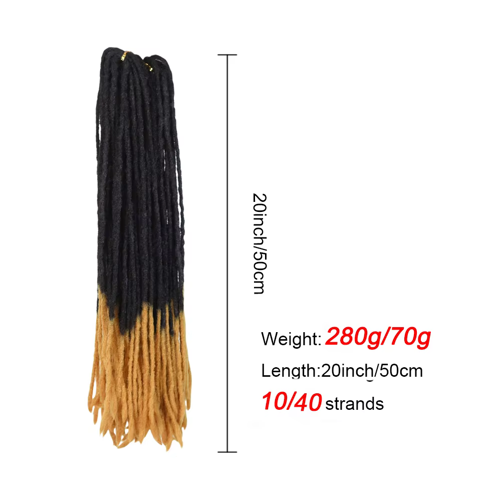 20 pouces doux Dreadlocks droite Crochet cheveux tresses Extensions de cheveux synthétiques Kanekalo