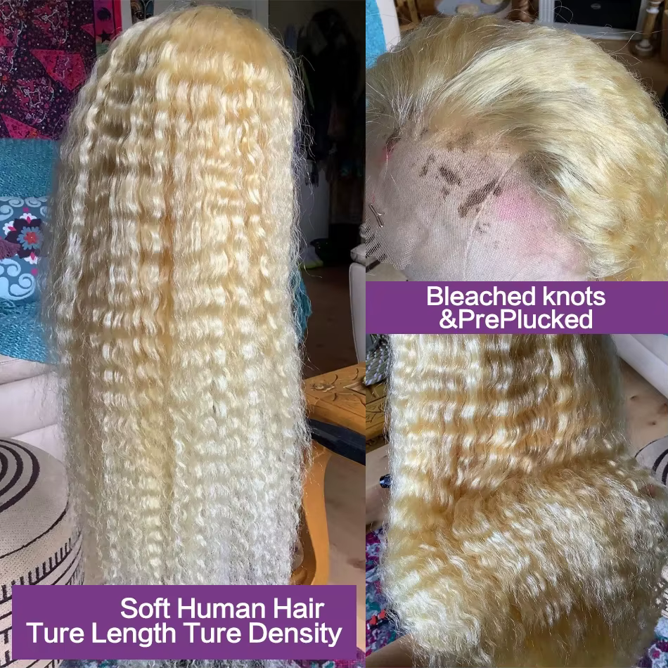 613 Hd dentelle frontale perruque 13X6 Blonde bouclés eau vague profonde frontale perruque 13X4 Hd a