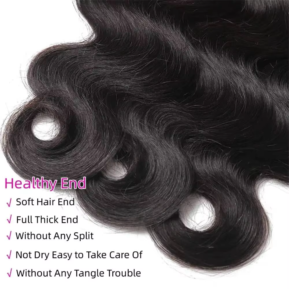 Extensions de cheveux humains Remy brésiliens, ondulés, couleur noir naturel, 1/3/4 pièces, 40 pouce